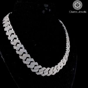 Charm_Jewells <b>Statement</b> <b>Necklace</b> 925 Silver 14K Gold Plated Moissanite Ball Hiphop Link Chain IGI Certified Party Unisex Luxury - Product Image 4