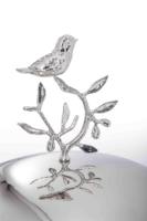 Plat de service rond de luxe en acier inoxydable pour buffet, chauffe-plat professionnel avec cadre en branches naturelles
