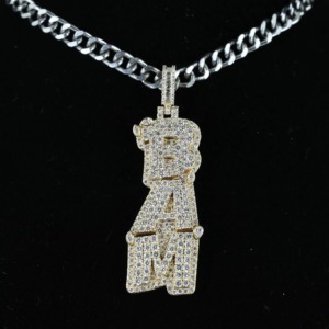 Vertical Letter <b>Pendant</b> Custom Name Moissanite Chain <b>Pendant</b> <b>Initial</b> Letters Vvs Moissanite <b>Pendant</b> Pass Diamond Tester <b>Pendant</b> - Product Image 6