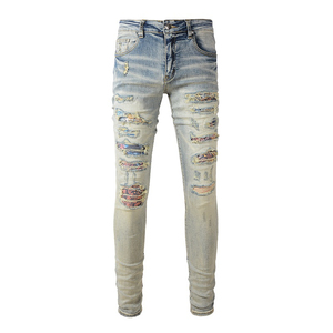 Customized Wholesale Fashion Denim Trousers <b>Men's</b> Distressed Trouser Fit High Street <b>Men's</b> Streetwear <b>Men's</b> Distressed Trouser - Product Image 1