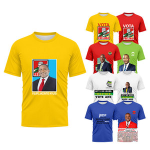 Prezzo di fabbrica 100% poliestere 120gsm 140gsm stampato uomo pubblicità presidente politico campagna elettorale magliette - Product Image 1
