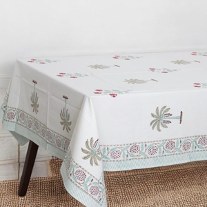 Hand Block Printed Palm Cotton <b>Tablecloth</b> Indian Dining Table Cloth Indian Hand Block Printed <b>Tablecloth</b> Table Cover Linen Set - Product Image 1