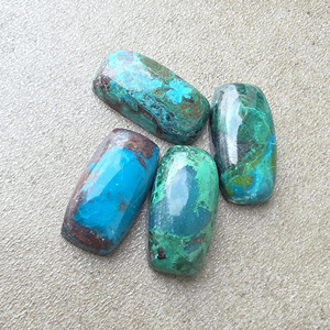 Best Quality Chrysocolla Big <b>Cushion</b> Cabochon Flat <b>Back</b> Calibrated Natural Gemstone - Product Image 3