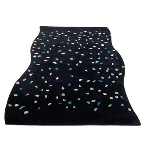 Tapis noir uni fait main, tissé à la main sur métier à tisser, en laine et jute, pour salon, chambre, style moderne et traditionnel - Product Image 2