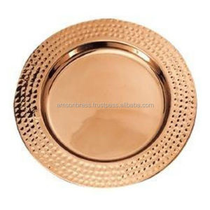 Placa de cargador dorada Platos Placas Cargador Oro Proveedor indio de placa de cargador de metal Frontera en relieve Boda - Product Image 6