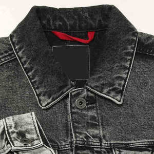 Custom Streetwear Winter Mens Denim Jacket | 100% Polyester Embroidered Patchwork Print Button Factory Wholesale - Product Image 3