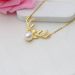 Collier en argent S925 pour femmes, pendentif en perle 9-10 mm, ensemble avec chaîne, accessoires de bijoux DIY, semi-fini, 365 - Product Image 5