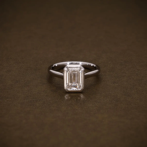 Bague de fiançailles pour femme en diamant de laboratoire taille émeraude serti clos, certifiée VVS2, bague de mariage solitaire en diamant, bijoux fins pour elle - Product Image 1