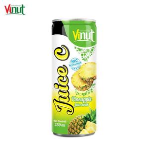 Jus d'ananas en conserve 250 ml, boisson OEM ODM, marque privée, faible teneur en sucre, goût original, fabricant de boissons Vinut NV-PJ-250ML - Product Image 1
