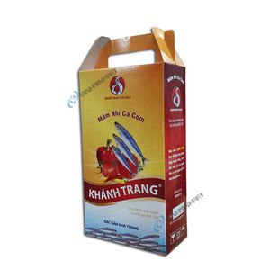 Caja de embalaje de salsa de pescado corrugado, con asas - Product Image 1