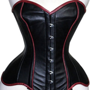 Corsé de Cuero PU para Mujer, Marca Salva, sin Tirantes, con Cierre de Cremallera, Impermeable, Color Sólido, Cuello en V, Sexy, Casual, para Club - Product Image 3