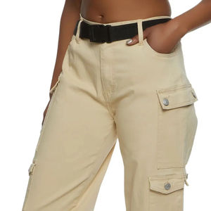 Pantalones Deportivos de Lona de Algodón Cómodos, Estilo Hip Hop, con Logotipo Personalizado, para Invierno, Multicolores, para Mujer, OEM - Product Image 4