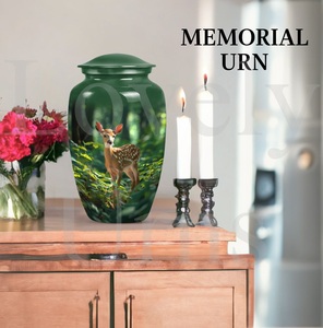 Deer cremation urn cremation remembrance vessel for human ashes <b>memorial</b> <b>keepsake</b> decorative tribute urn - Product Image 3