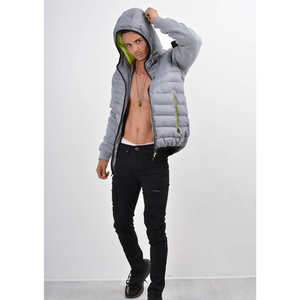 Chaqueta Acolchada Personalizada de Alta Calidad para Hombre, Estilo Urbano, Cuello Alto, Logotipo Frontal, Venta al Por Mayor - Product Image 3