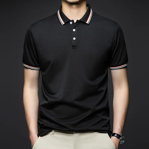 Polo à manches courtes rayé pour homme, col à revers, respirant et confortable pour l'été - Product Image 3