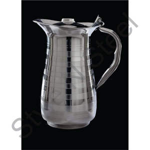 Jarra de Agua Plateada de Acero Inoxidable con Diseño de Tira Decorativa, Ecológica, Certificada por LFGB, Jarra para Fiestas con Aislamiento Térmico de 6 a 12 Horas - Product Image 5