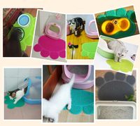 Tapis anti-éclaboussures imperméable pour animaux de compagnie, forme patte, pour gamelles de chien, chat, chiot, chaton, nourriture et eau