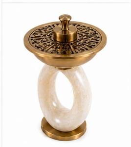 Luxury Antique Brass Resin Marble Style <b>Ring</b> Bakhoor Incense Burner Modern Circular Pedestal Metal Mabkhara For Luxury Gifts - Product Image 1