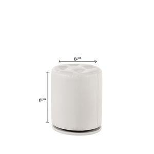 Tabouret de vanité pivotant rond Glam Contemporary, 1 pièce, blanc, siège rembourré capitonné - Product Image 2