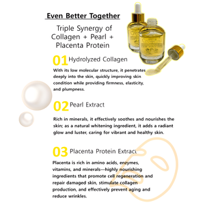 Suero de Colágeno Funcional Coreano OEM, Ampolla con Proteína de Placenta y Ácido Hialurónico, Blanqueador Facial y Antiarrugas - Product Image 3