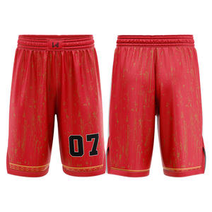 Shorts de basketball personnalisés W4G 100% polyester, imprimés par transfert thermique, numéro de joueur, logo, grande taille, séchage rapide, fermeture à cordon - Product Image 4