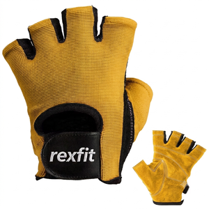 Gants de sport demi-doigts Rexfit en maille respirante avec support de poignet pour entraînement fitness, unisexe, vente en gros, personnalisables - Product Image 6