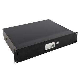 Armadio per Attrezzature DJ in Acciaio Nero 19'' 2U con Cassetti Portaoggetti e Chiavi - Product Image 5