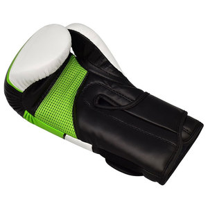 Gants de boxe en cuir noir à lacets avec sangle de poignet réglable pour adultes - Product Image 4