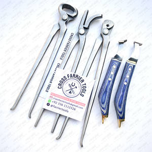 Recorte profesional de caballos equinos herradores Clincher Hoof Knife Hammer Buffer Grooming Set Sharpe Handle Knife Tools Veterinary - Product Image 5