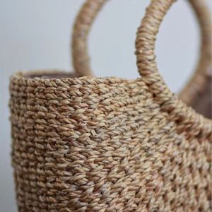 Sac de plage en jonc de mer tressé à la main, durable, en fibres naturelles, organisateur écologique, décoration intérieure, vente en gros, fabriqué au Vietnam - Product Image 3