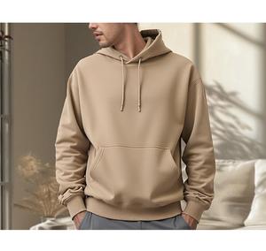 Nueva Sudadera con Capucha para Hombre, Elegante, 100% Algodón, Forrada, Manga Larga, Cuello Caído, Color Sólido, Cómoda, Tallas Grandes, Personalizable - Product Image 3