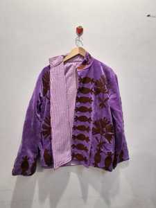 เสื้อแจ็คเก็ตปักลายซูซานีกำมะหยี่คุณภาพสูง ดีไซน์ใหม่ สไตล์โบฮีเมียน ฮิปปี้ อินเดีย เสื้อแจ็คเก็ตยูนิเซ็กซ์ เสื้อโค้ทซูซานีสำหรับผู้หญิง - Product Image 4