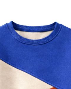 Custom Manufacturer Blue And <b>Rust</b> Women Color Block Sweatshirt Casual Crew Neck Pullover Winter Oversized Custom Streetwear <b>Top</b> - Product Image 3