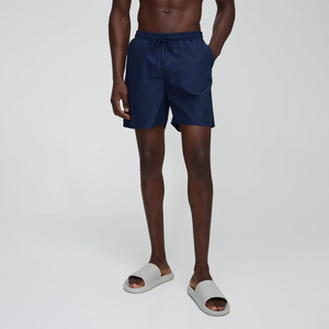 Wholesale Custom Casual Quick-Dry Breathable Stretch Fabric Solid Polyester Swim <b>Trunks</b> Shorts Swimwear For <b>Men</b> - Product Image 1