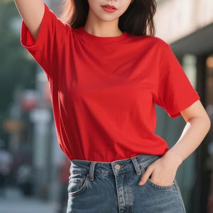 Camiseta de Manga Corta para Hombre, 95% Algodón + 5% Elastano, Tejido Liso Teñido (Estampado Gráfico), Ropa Casual, Ropa de Playa, Ecológica - Product Image 1