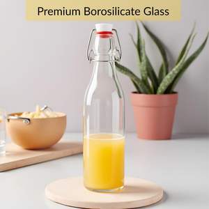Bouteille en verre borosilicate METIER avec bouchon à vis, fil en acier inoxydable, sans BPA, étanche, hermétique, pour l'école, la randonnée, les boissons chaudes - Product Image 2