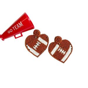 Haute qualité artisanat coeur forme broderie jeu jour perlé Football boucle d'oreille belle mignon fantaisie dernière par Hiba Enterprises - Product Image 1