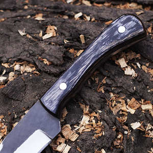 Cuchillo de Caza de Acero de Damasco Hecho a Mano, Forjado a Mano con Funda de Cuero, Espiga Completa, Grado Industrial OEM/ODM 56HRC - Product Image 6