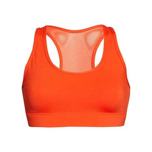 Women's Orange Solid 2 Piece Sports Set Sleeveless Crop Top Above Knee Shorts Breathable Knitted Workout Wear Spring Summer - Product Image 2