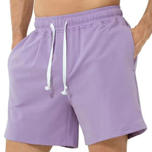 Shorts unisexe pour homme, bleu clair, à motif floral, avec cordon de serrage, taille haute, 100% coton, respirant, séchage rapide, avec poches - Product Image 6