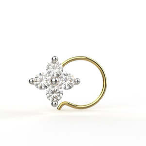 Classic 18K Yellow Gold Diamond Stud <b>Earrings</b> Round Brilliant Cut Claw Setting Flower Shape Women's <b>Fine</b> Jewelry - Product Image 1