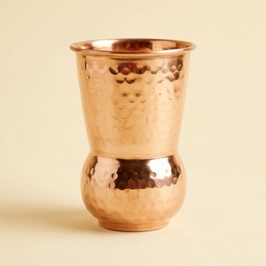 Pure Copper Hammered Tumbler <b>Set</b> For Drinking Water Handcrafted Ayurvedic Glass For Detox & Immunity Support Unlined & Uncoated - Product Image 4