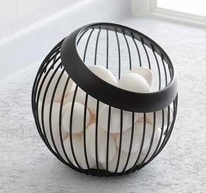 <b>Egg</b> <b>basket</b> rustic wire <b>egg</b> holder farmhouse <b>egg</b> <b>basket</b> black metal <b>egg</b> <b>basket</b> <b>egg</b> display <b>basket</b> kitchen storage table ware - Product Image 5