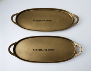 Bandeja de Servir Ovalada de Latón Antiguo, Hecha a Mano, Tamaño Personalizado, Acabado con Recubrimiento en Polvo, Platos Decorativos de Hierro Fundido para el Hogar Moderno - Product Image 4