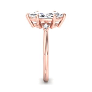 Anillo de Compromiso Femenino de Plata de Ley 925 con Tres Diamantes Moissanite en Forma de Ojo - Product Image 6