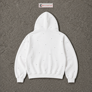 <b>White</b> Full Zip Hoodie <b>Men</b> Premium Oversized Streetwear Black Dot Design Fleece Hooded Jacket Casual Winter Fashion <b>Sweatshirt</b> - Product Image 6