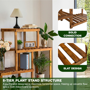 Flower Shelf 8 Pots Designed With Multi Tier Structure And Sturdy <b>Frame</b> Ideal For Displaying <b>Plants</b> Indoors And Outdoor Garden - Product Image 5