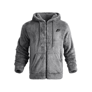 Sweat à capuche zippé intégral en polaire Sherpa moelleuse pour homme, coupe classique, chaud pour l'hiver, avec poche avant, vente en gros, écologique, fabriqué aux États-Unis - Product Image 4