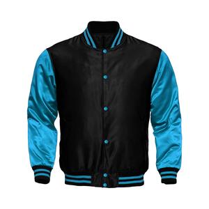 Chaqueta Varsity de Satén Bordada Personalizada, Chaqueta de Béisbol Acolchada Hecha en Pakistán con Tela de Lona - Product Image 1