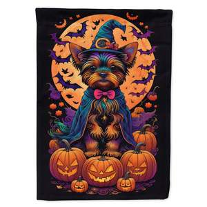 Yorkie Witchy Halloween Jardin Drapeau Multicolore Décoratif Yard Drapeau Bannière pour Patio Illustration pour Lits De Fleurs et Boîtes Aux Lettres - Product Image 1